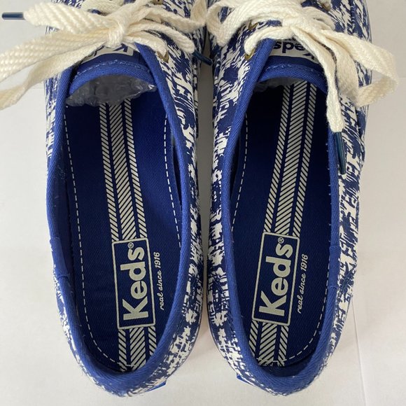 Keds Women's 9.5 Blue White Champion Ikat Oxford Tennis Shoes - Picture 6 of 9
